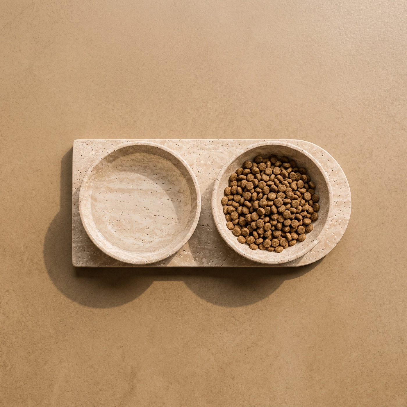Travertine Pet Bowl Set