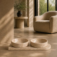 Load image into Gallery viewer, Travertine Pet Bowl Set
