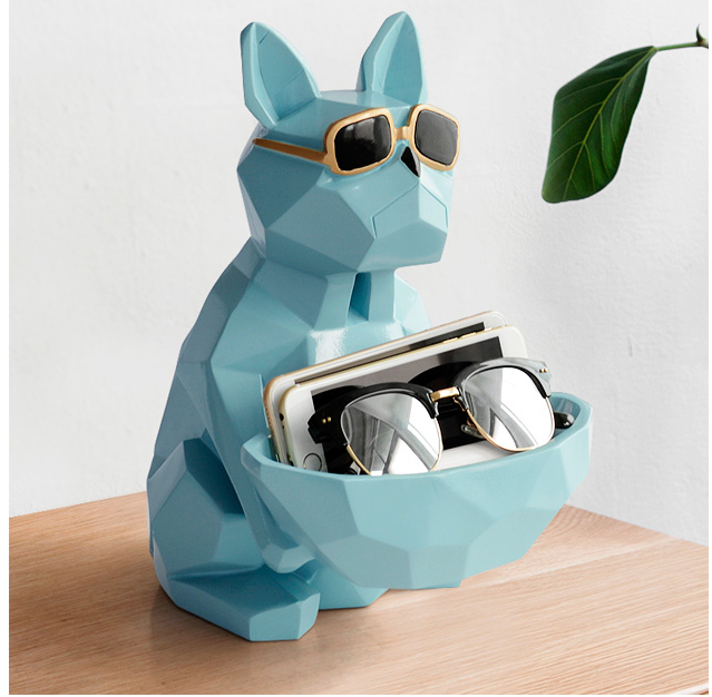 Boîte de rangement pour chien à lunettes géométriques nordiques