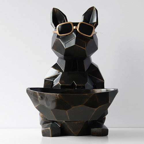 Boîte de rangement pour chien à lunettes géométriques nordiques