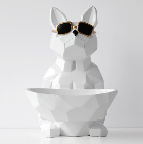 Boîte de rangement pour chien à lunettes géométriques nordiques