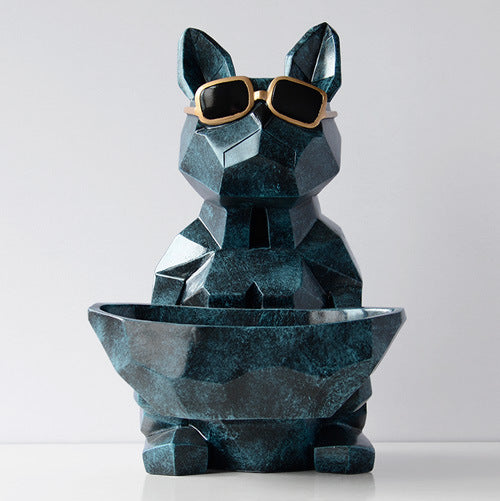 Boîte de rangement pour chien à lunettes géométriques nordiques