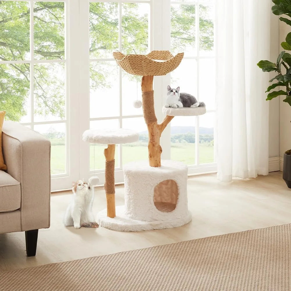 Ivory- Modern Deluxe Cat Tree