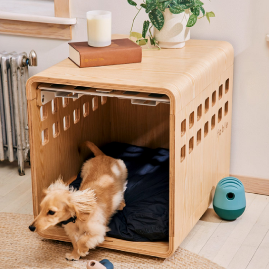 Solid Wood and  Acrylic Dog House - Premium Pet Enclosure