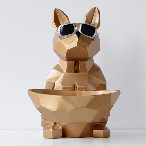 Boîte de rangement pour chien à lunettes géométriques nordiques