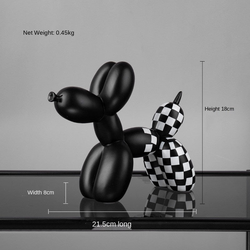 Black and White Balloon Dog Ornament