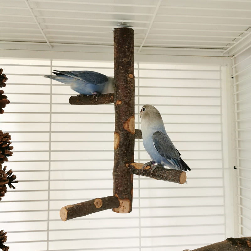 Applewood Bird Stand Toy: Natural Pole for Avian Enrichment