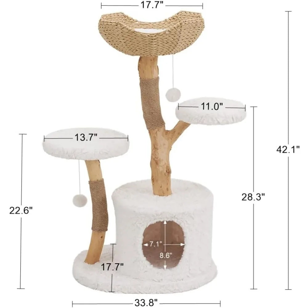 Ivory- Modern Deluxe Cat Tree