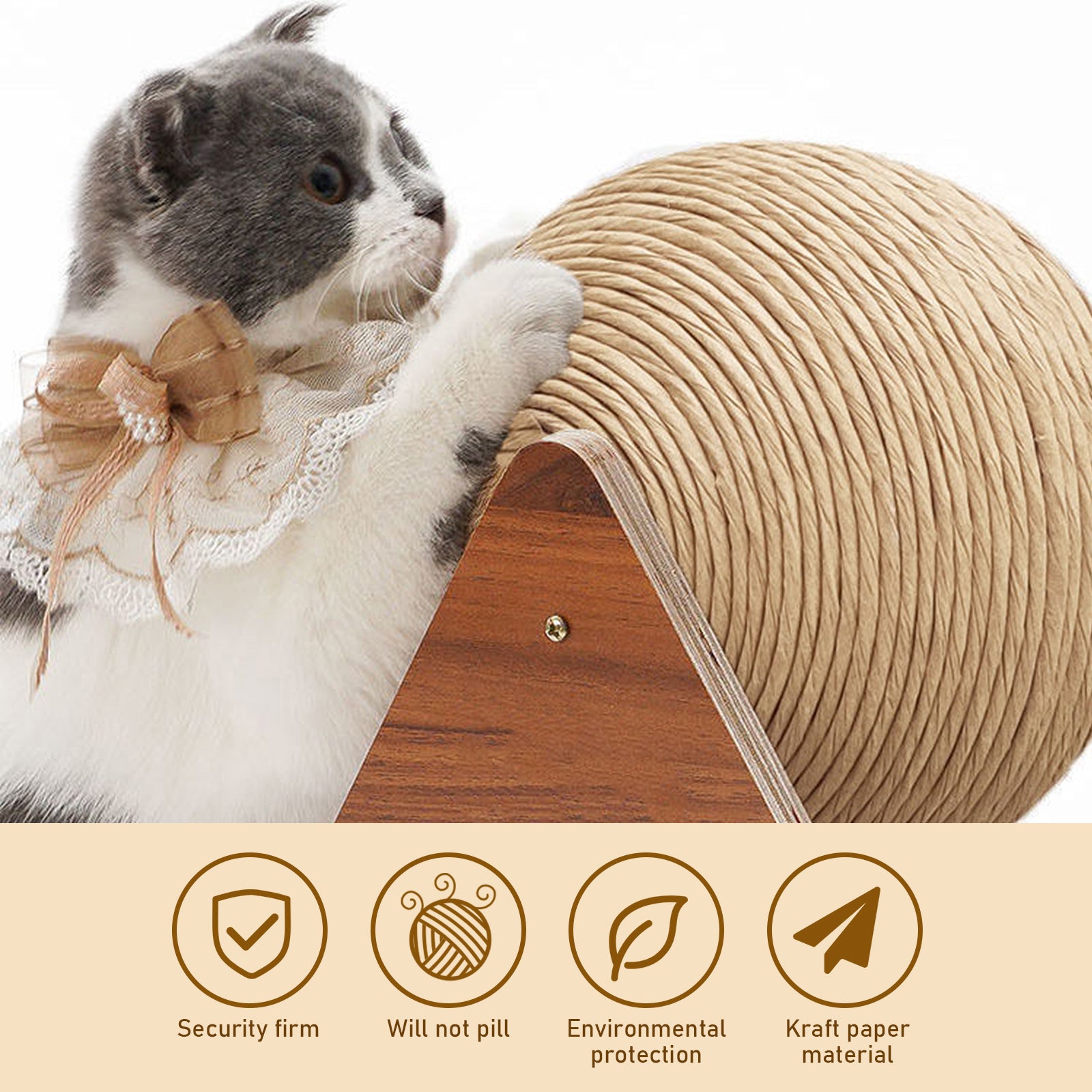 Cat Scratching Ball Rope Toy | Sisal Scratcher Grinding Paws Toy