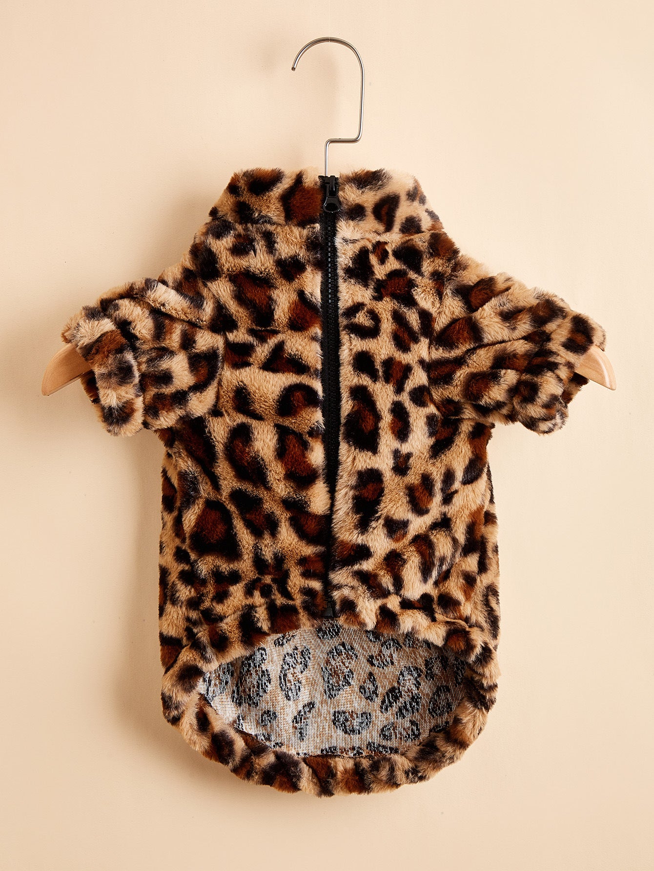 Warm Leopard Print Dog Clothes Jacket - Stylish and Cozy Pet Outerwear for Chilly Days