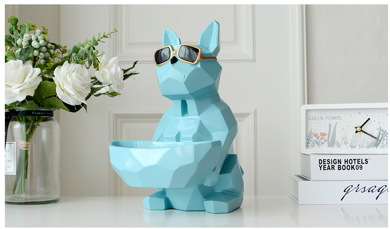 Boîte de rangement pour chien à lunettes géométriques nordiques