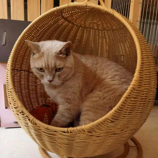 Handmade Rattan Cat Cradle: Premium Pet Supplies for Comfort