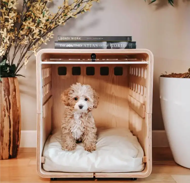 Solid Wood and  Acrylic Dog House - Premium Pet Enclosure