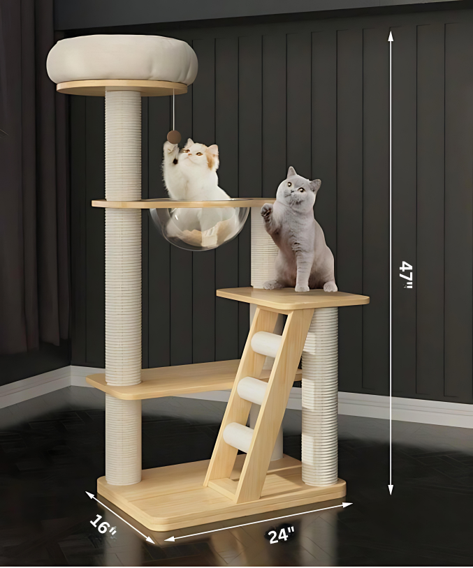 Evergrove Retreat- Wood Cat Tree