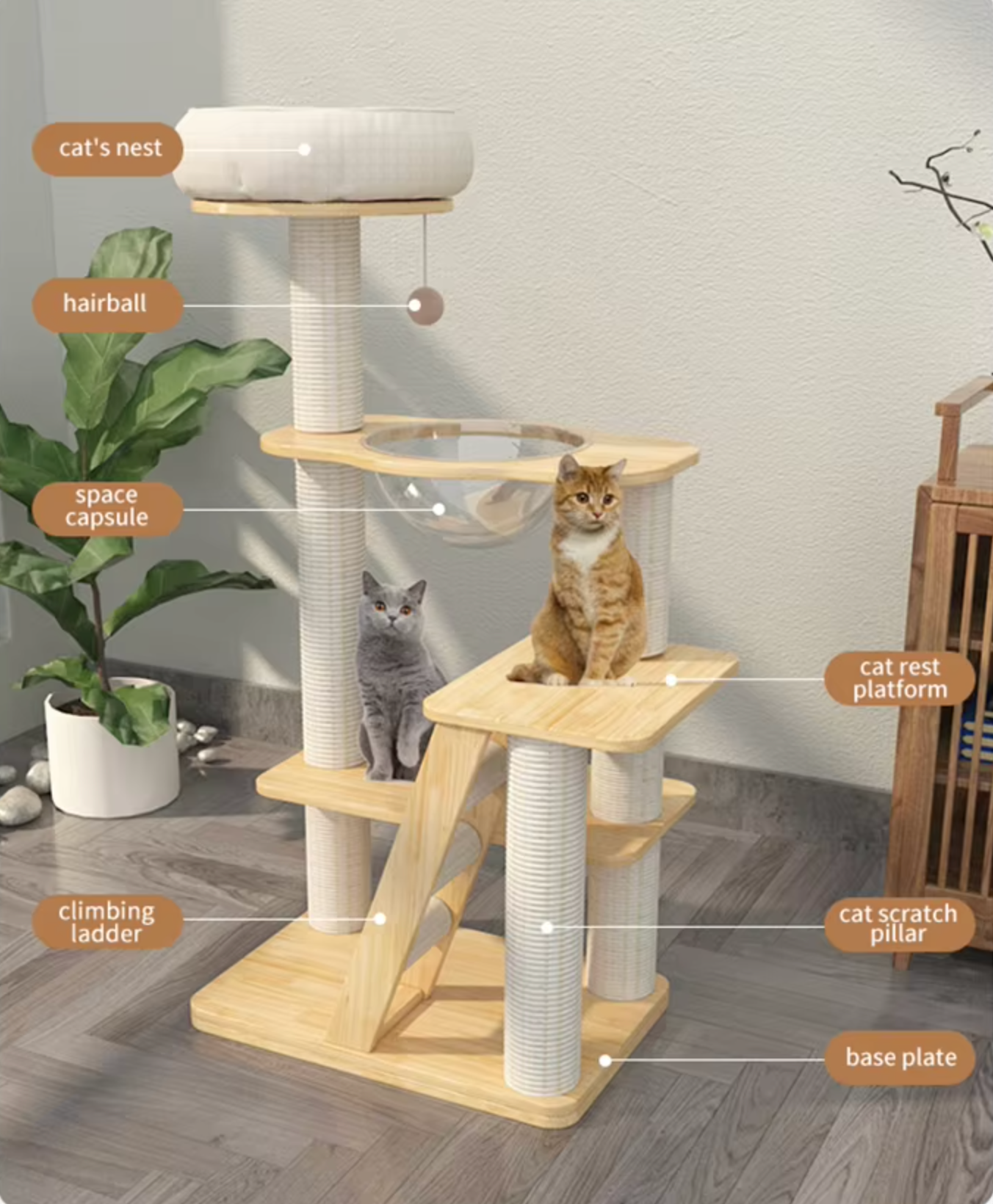 Evergrove Retreat- Wood Cat Tree