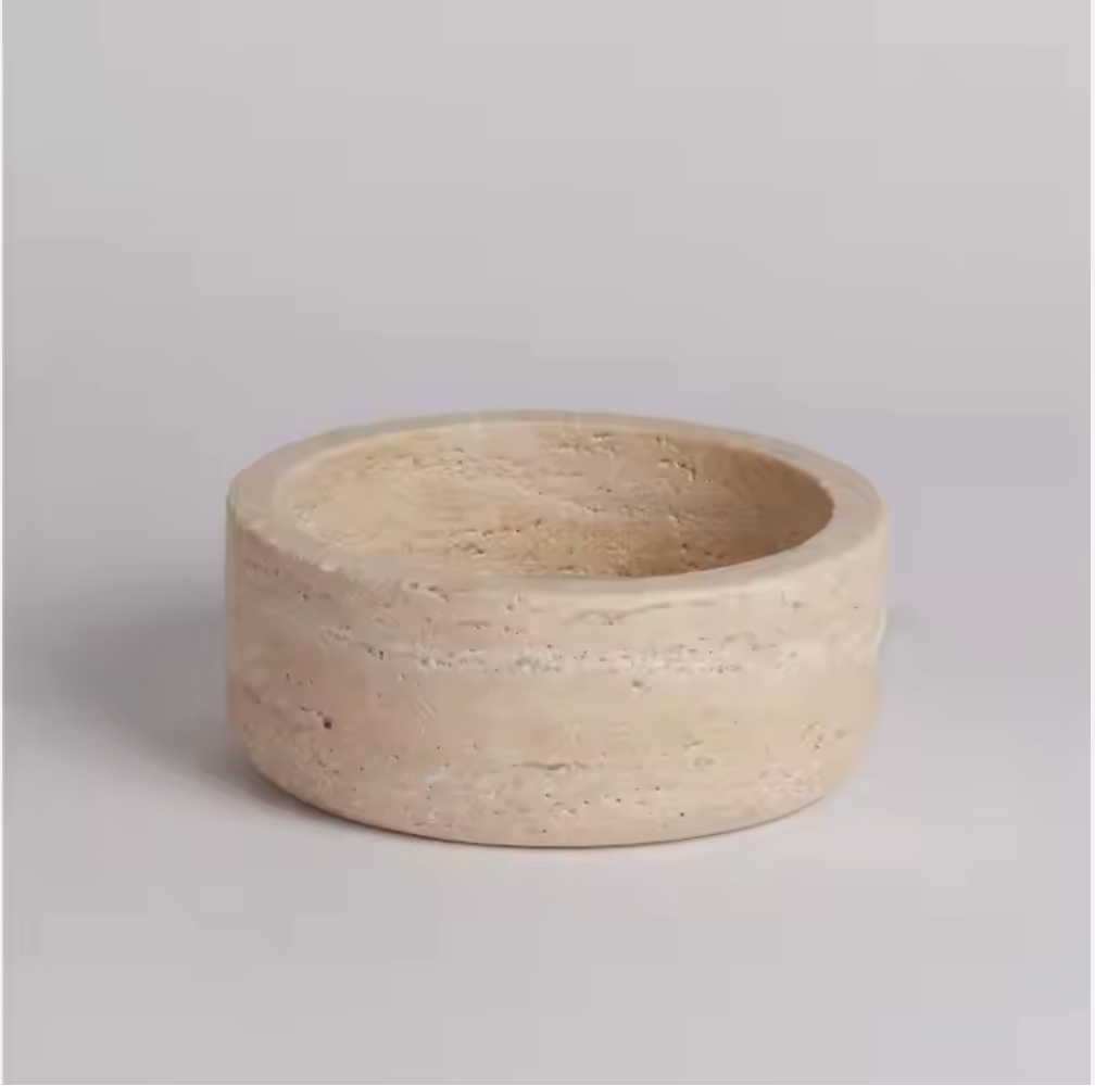 Travertine Pet Bowl Set