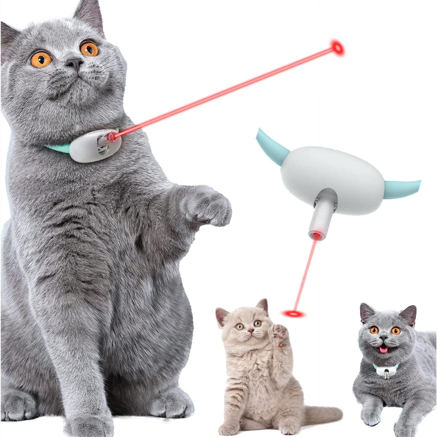 Interaktiv Smart Laser Cat Toy med elektrisk retande krage