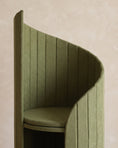 Load image into Gallery viewer, Close view of the upper section of ARCHE in Green, showing the fluted surface and the curve of the outer wall
