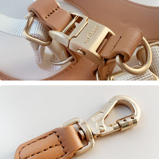 Luxury Leather Leash & Harness- Stylish Walking Leash