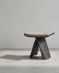 Load image into Gallery viewer, Sora bentwood cat perch, charcoal frame with linen seat
