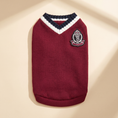 Load image into Gallery viewer, Cortina Varsity Knit in burgundy laid flat on a cream background

