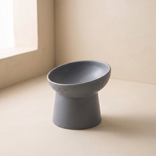 Pendio Raised Bowl in Gray on a cream ground