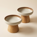Load image into Gallery viewer, Two Cima Elevated Bowls side by side, one for food and one for water

