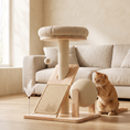Ladda bilden i Galleri Viewer, A ginger cat batting the sisal rolling ball on The Studio Cat Tree

