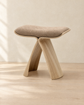Load image into Gallery viewer, Sora bentwood cat perch, pale wood frame with sand cushion (Natural)
