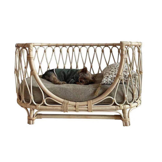 Picture of Hand-Woven Rattan Pet Bed | Dog Sofa, Cat Princess Bed, Baby Rattan Be ...